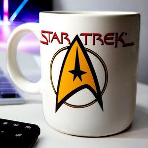 Star Trek Coffee Mug 1994 Pfaltzgraff Starfleet Command Logo White Tea Cup